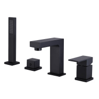 Смеситель ABBER Daheim AF8213B на борт ванны, черный матовый - Gidratop.ru изображение