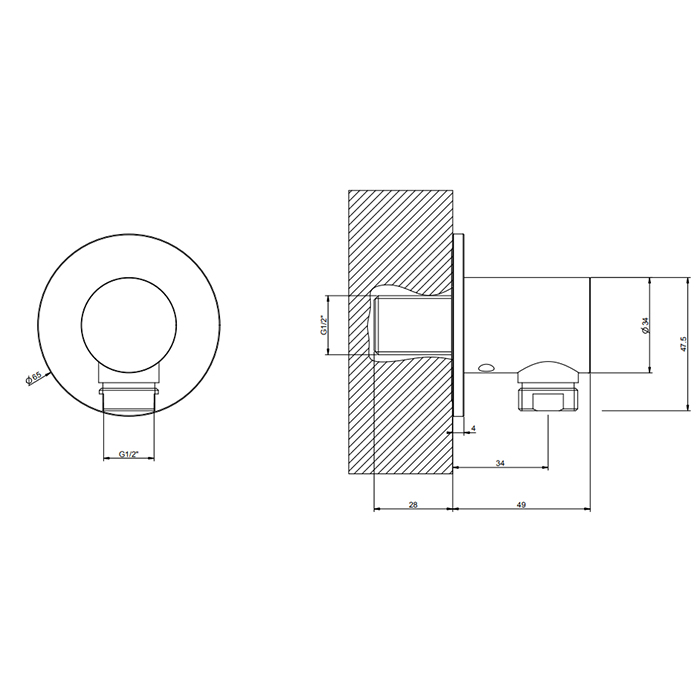 GESSI 316 вывод воды на 1/2, цвет: brushed black metal pvd - Gidratop.ru изображение