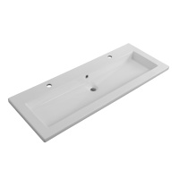 Керамическая раковина с одной чашей и двумя отверстиями под смеситель CZR-8070-120-1-2, 1210x460x140