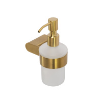 STYLUS-SOIS-V-BORO Диспенсер для мыла подвесной, стекло, исполнение брашированное золото - Gidratop.ru изображение