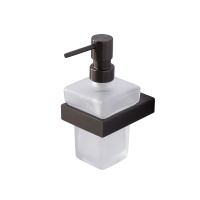 SLIDER-SOIS-V-GM Диспенсер для мыла подвесной, стекло, исполнение оружейная сталь - Gidratop.ru изображение