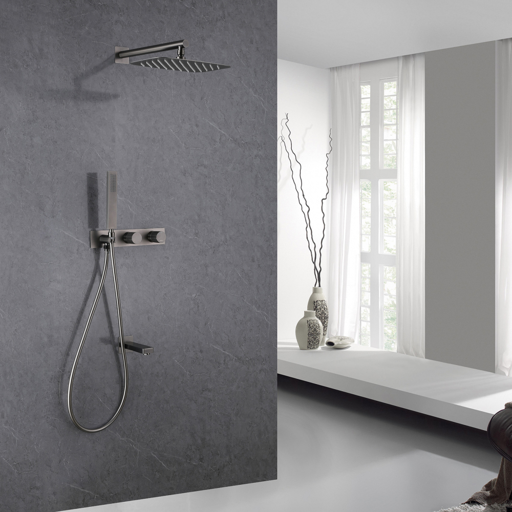 Душевая система ABBER Rund AF8717NG скрытого монтажа с изливом, никель - Gidratop.ru изображение