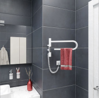 Полотенцесушитель электрический Vincea VTD-1P1WE 39x25, белый, таймер - Gidratop.ru изображение