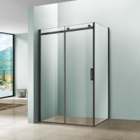 Душевой уголок Como VSR-1C9013CLB, 1300*900, черный, стекло прозрачное - Gidratop.ru изображение