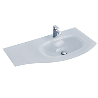 Стеклянная раковина правосторонняя 82408 Extra Bianco, 104x53