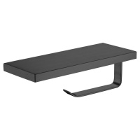 Держатель для туалетной бумаги с полкой WONZON & WOGHAND, Черный матовый (WW-V2801-MB) - Gidratop.ru изображение