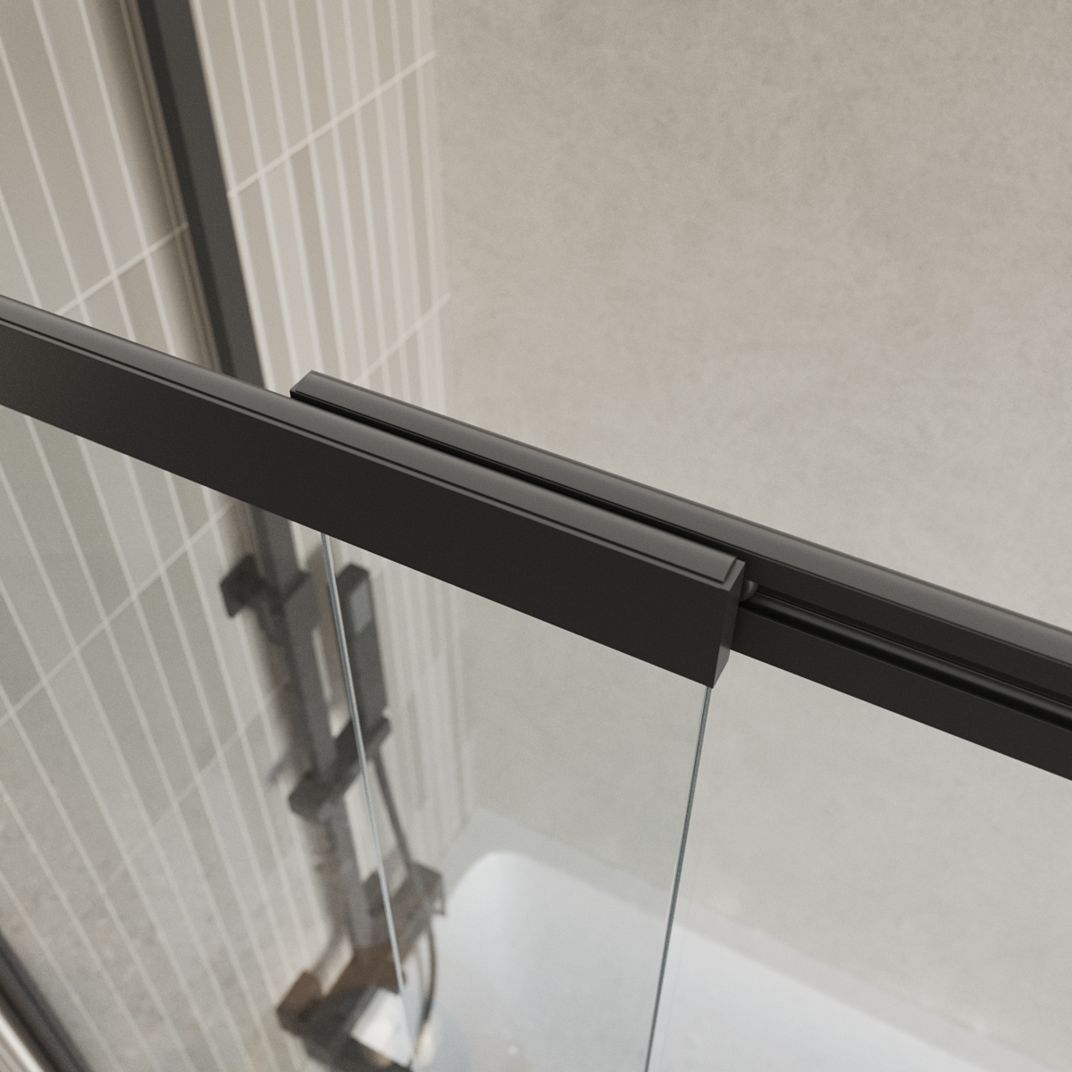 Душевая шторка на ванну BelBagno LUCE-VF-11-90/145-C-NERO - Gidratop.ru изображение