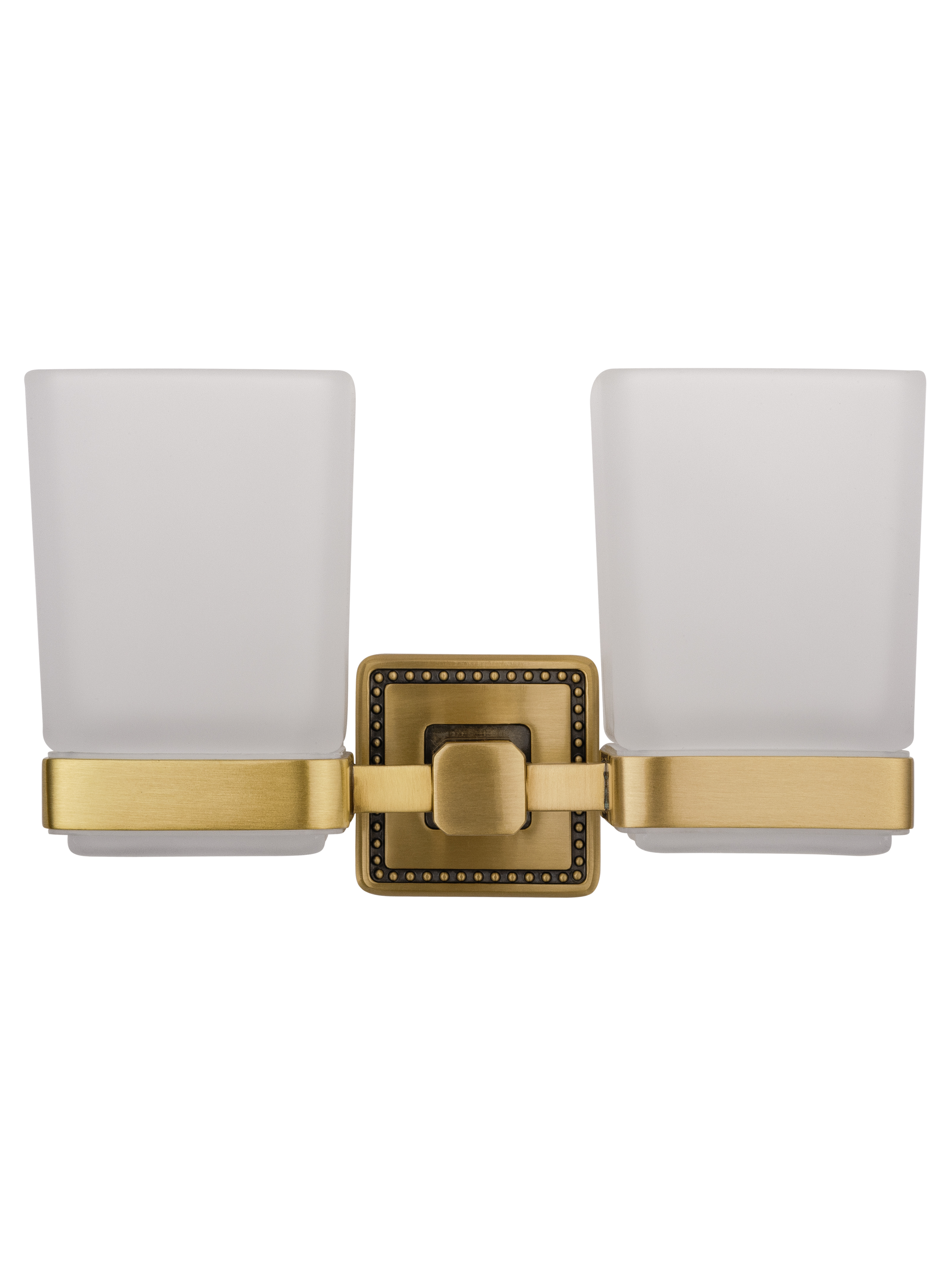 Два стакана для зубных щеток с держателем WONZON & WOGHAND ROMA, Бронза (WW-7228) - Gidratop.ru изображение