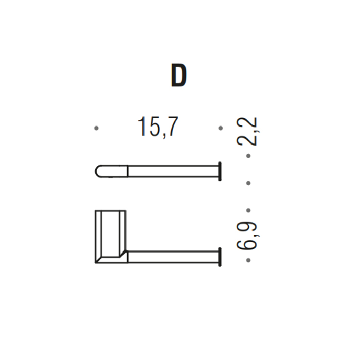 Colombo Mini Держатель т/б правый, цвет: PVD графит матовый - Gidratop.ru изображение