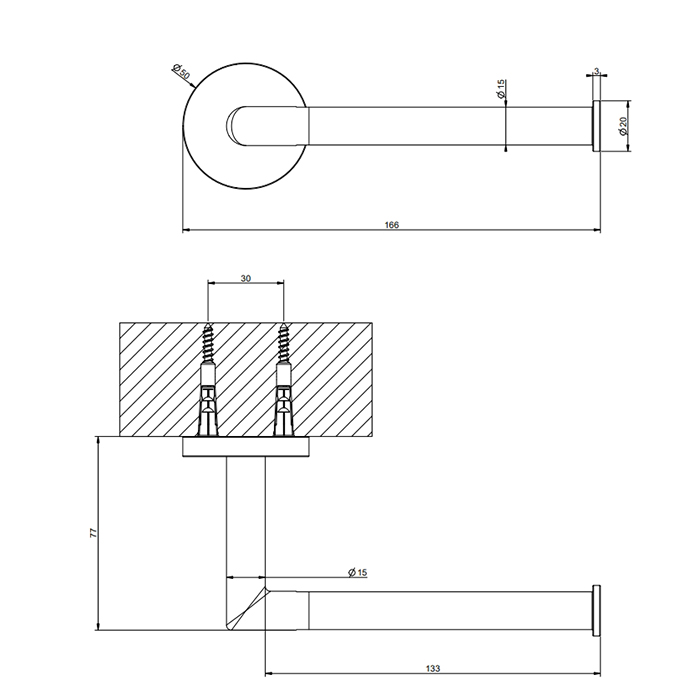 Gessi Tondo настенный держатель для туалетной бумаги, цвет: Finox Brushed Nickel - Gidratop.ru изображение