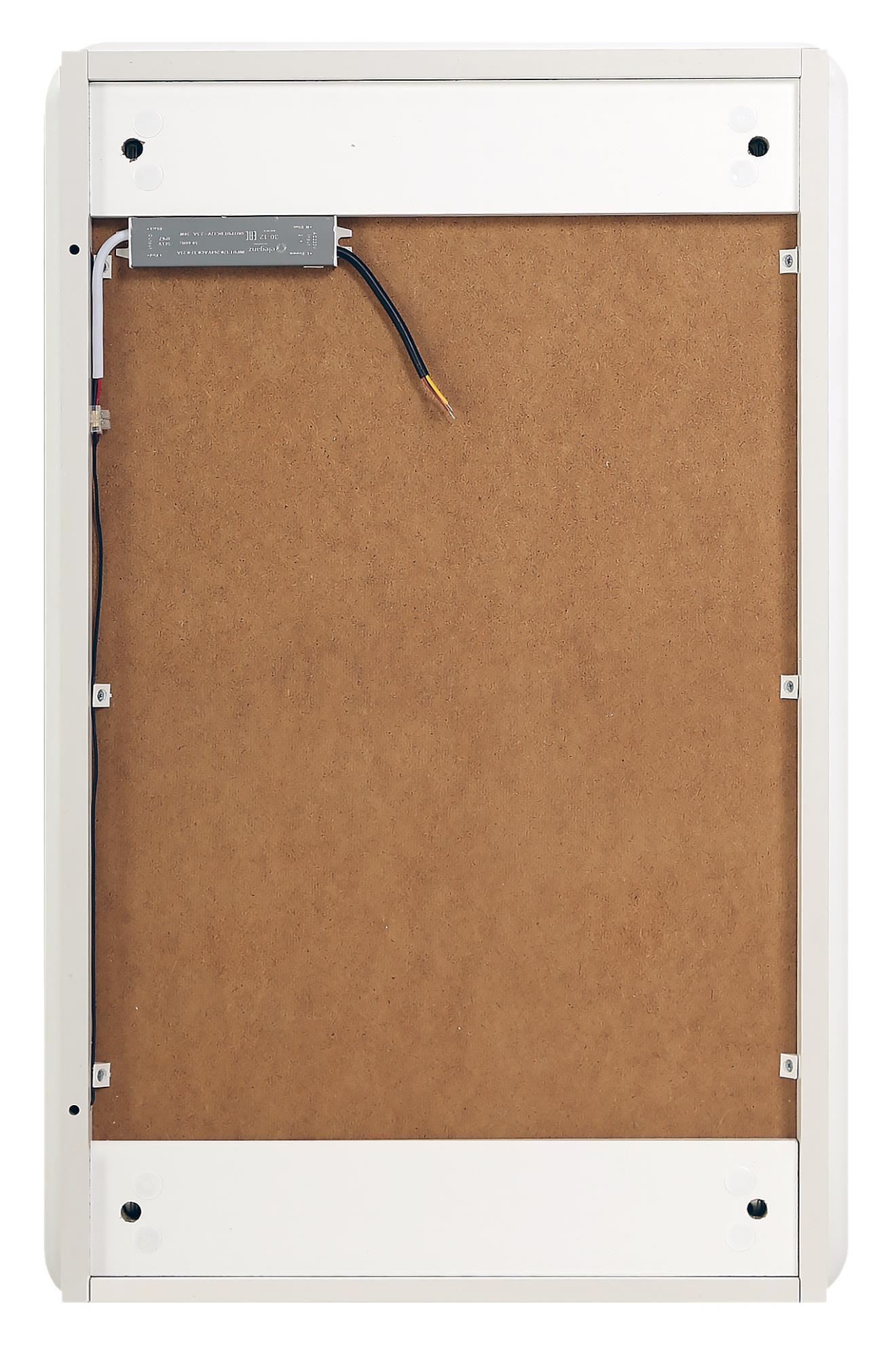 Зеркальный шкаф с одной распашной дверью, с двумя стеклянными полками, со встроенной подсветкой и сенсорным выключателем SPC-MAR-400/800-1A-LED-TCH, 12W, 220-240V, 400x800x150 - Gidratop.ru изображение