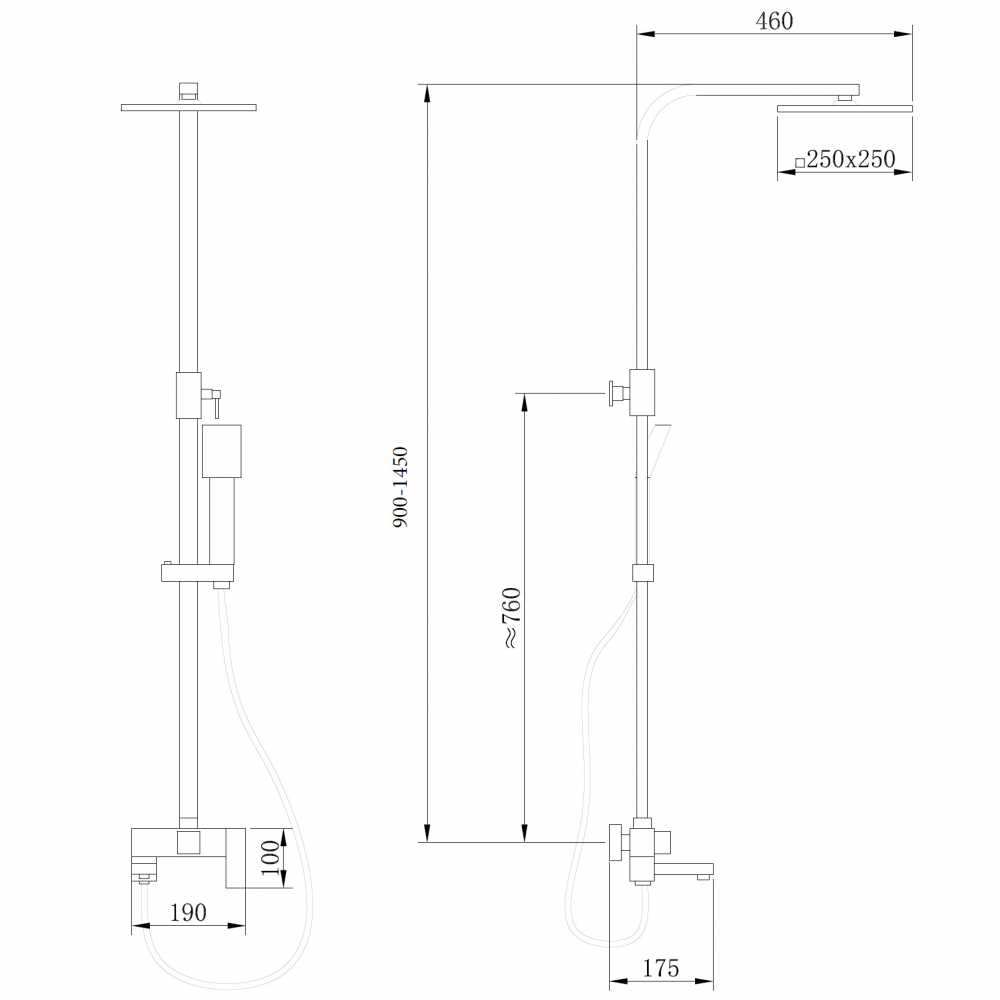 Душевая стойка ABBER Daheim AF8216L с изливом, хром - Gidratop.ru изображение