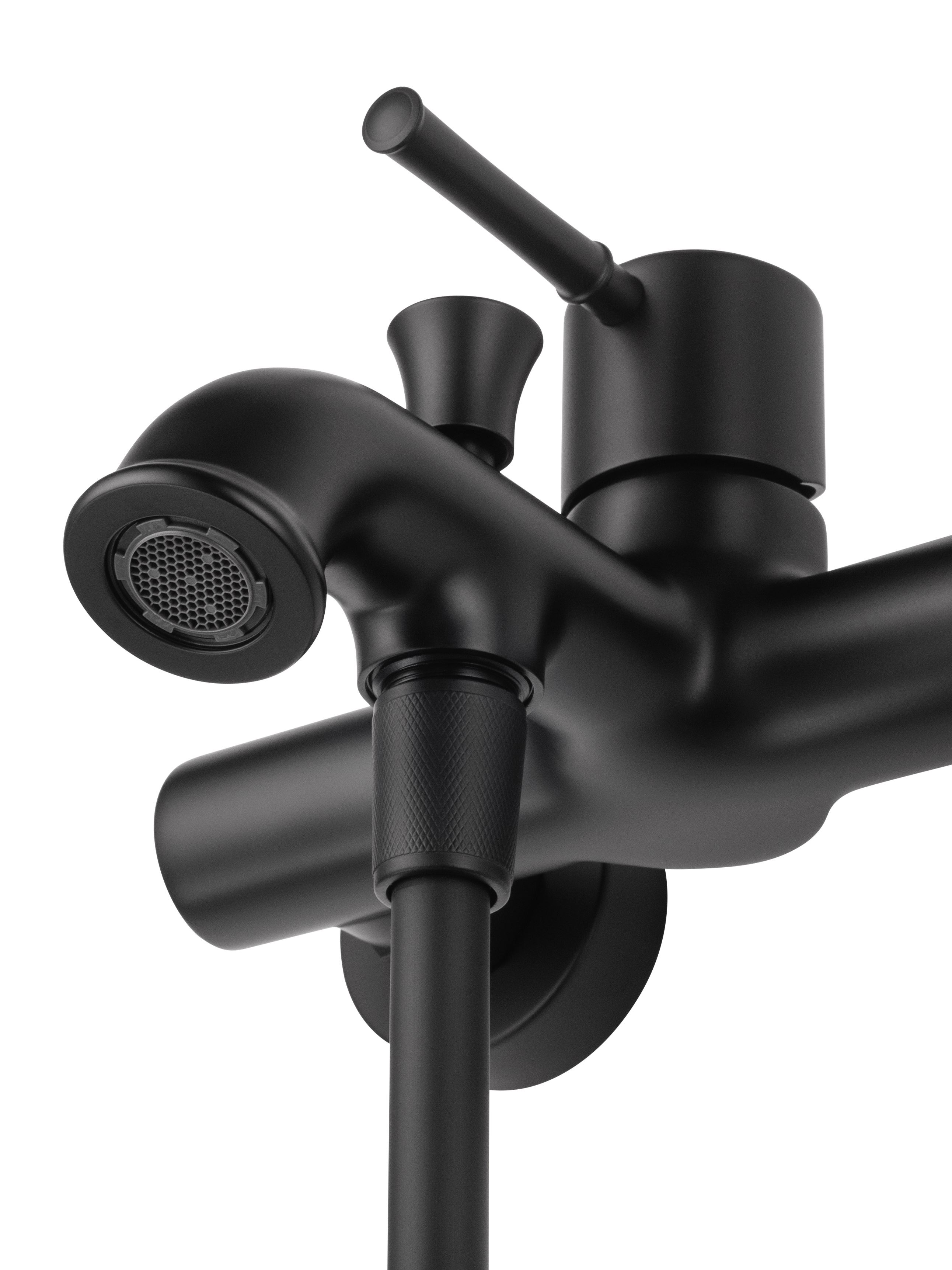 Смеситель для ванны с душем WONZON & WOGHAND TOR, Черный матовый (WW-88037073-MB) - Gidratop.ru изображение