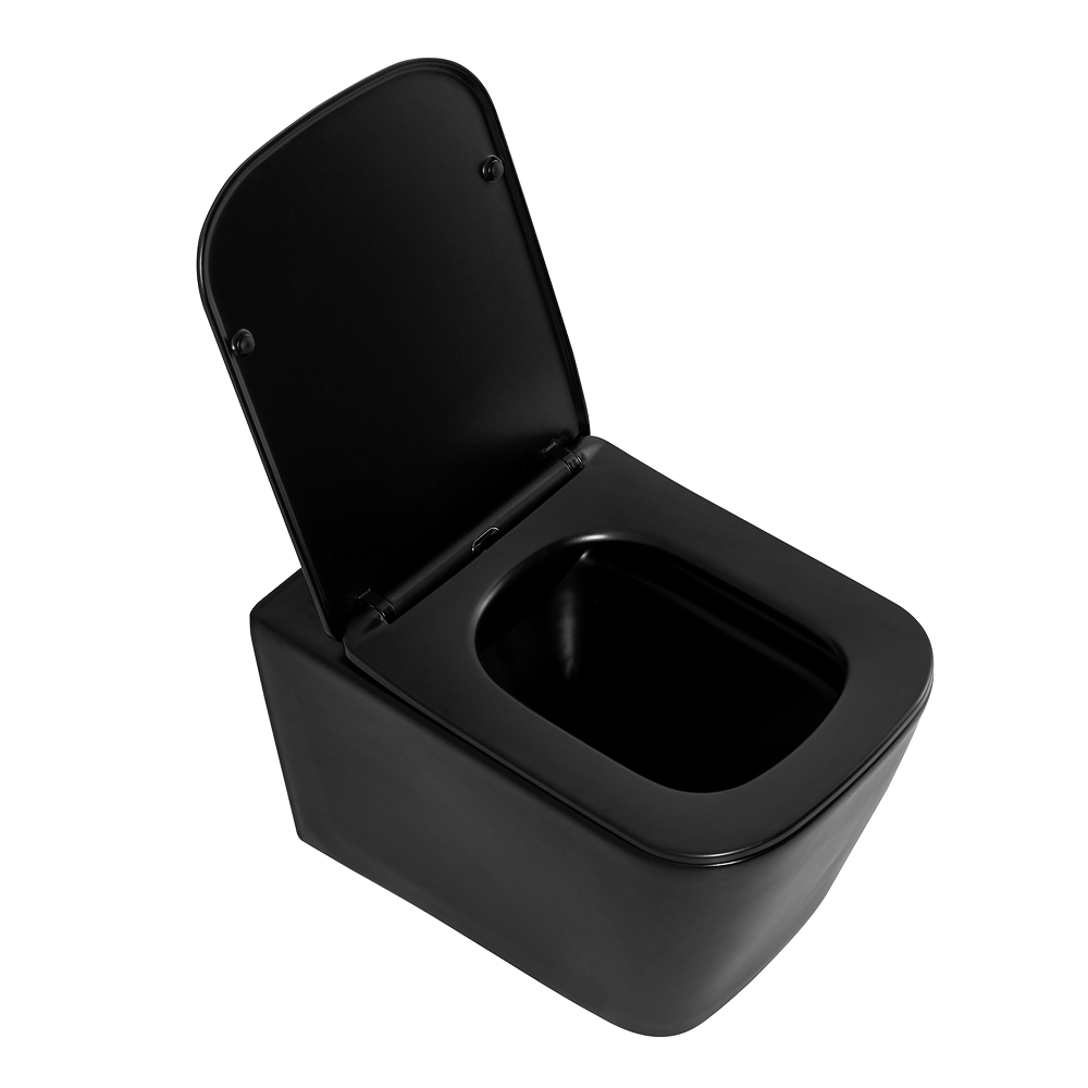 Унитаз подвесной безободковый BelBagno ARDENTE-C, черный BB3202CHR-MB/BB3202SC-MB - Gidratop.ru изображение