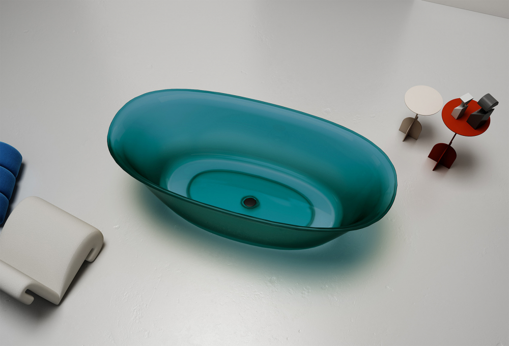 Прозрачная ванна ABBER Kristall AT9707Aquamarin бирюзовая - Gidratop.ru изображение