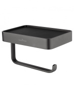 Держатель для туалетной бумаги с полкой WONZON & WOGHAND GRAFFITY, Темный графит (WW-9336) - Gidratop.ru изображение