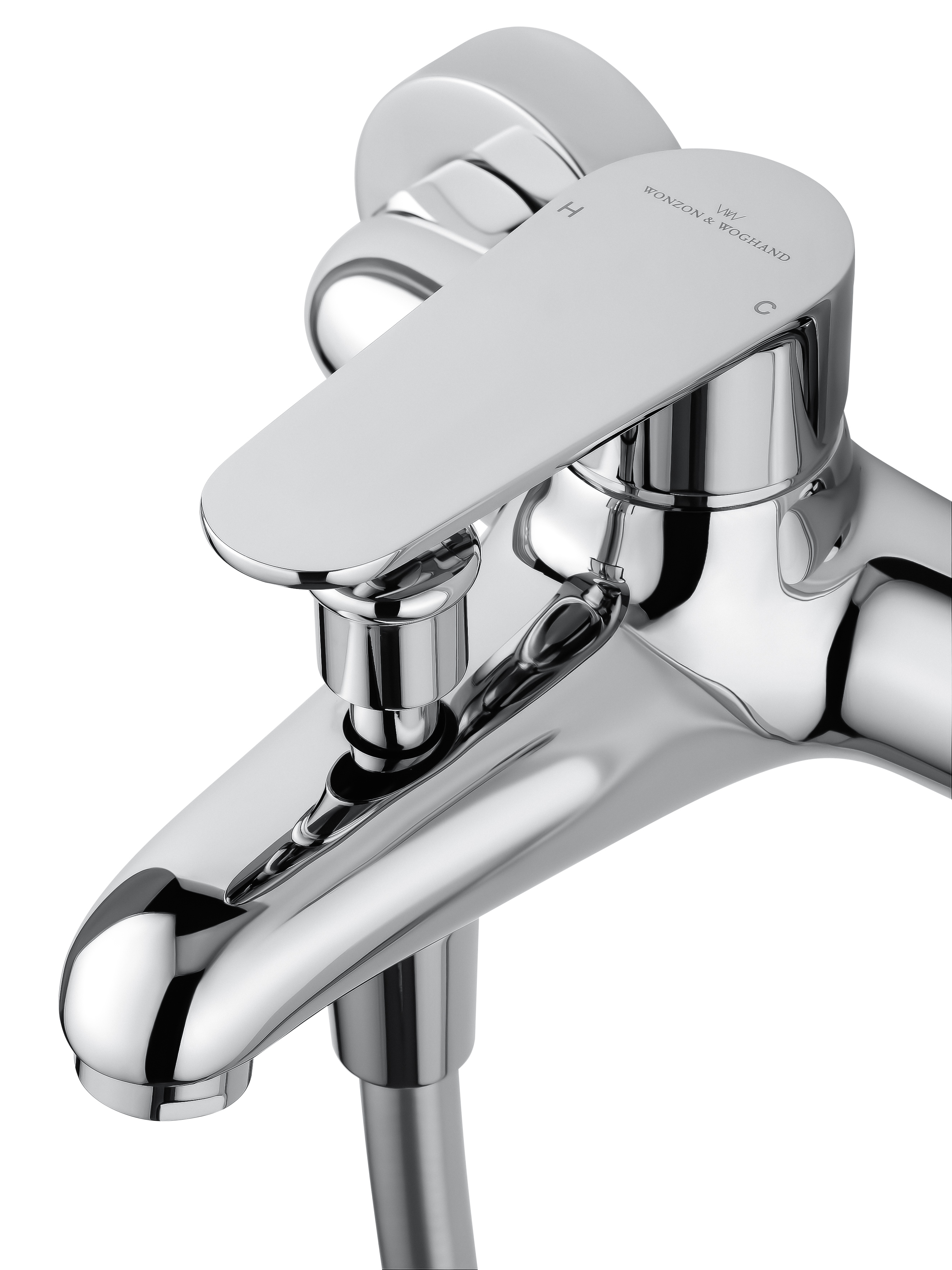 Смеситель для ванны с душевым гарнитуром WONZON & WOGHAND ALFA, Хром (WW-AE3205-CR) - Gidratop.ru изображение