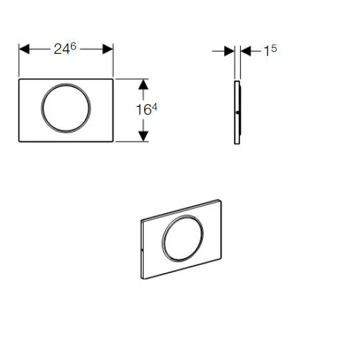 Клавиша Geberit Sigma Type 10 115.758.SN.5, одинарный смыв, кнопка,рамка-нержавеющая сталь/кольцо-глянцевый хром - Gidratop.ru изображение