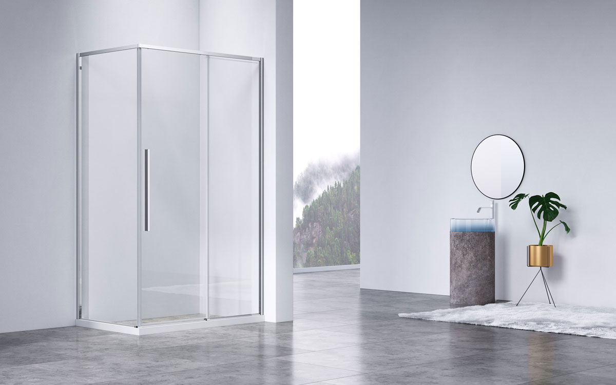Душевой уголок Slim-N VSR-4SN9014CL, 1400*900, хром, стекло прозрачное - Gidratop.ru изображение