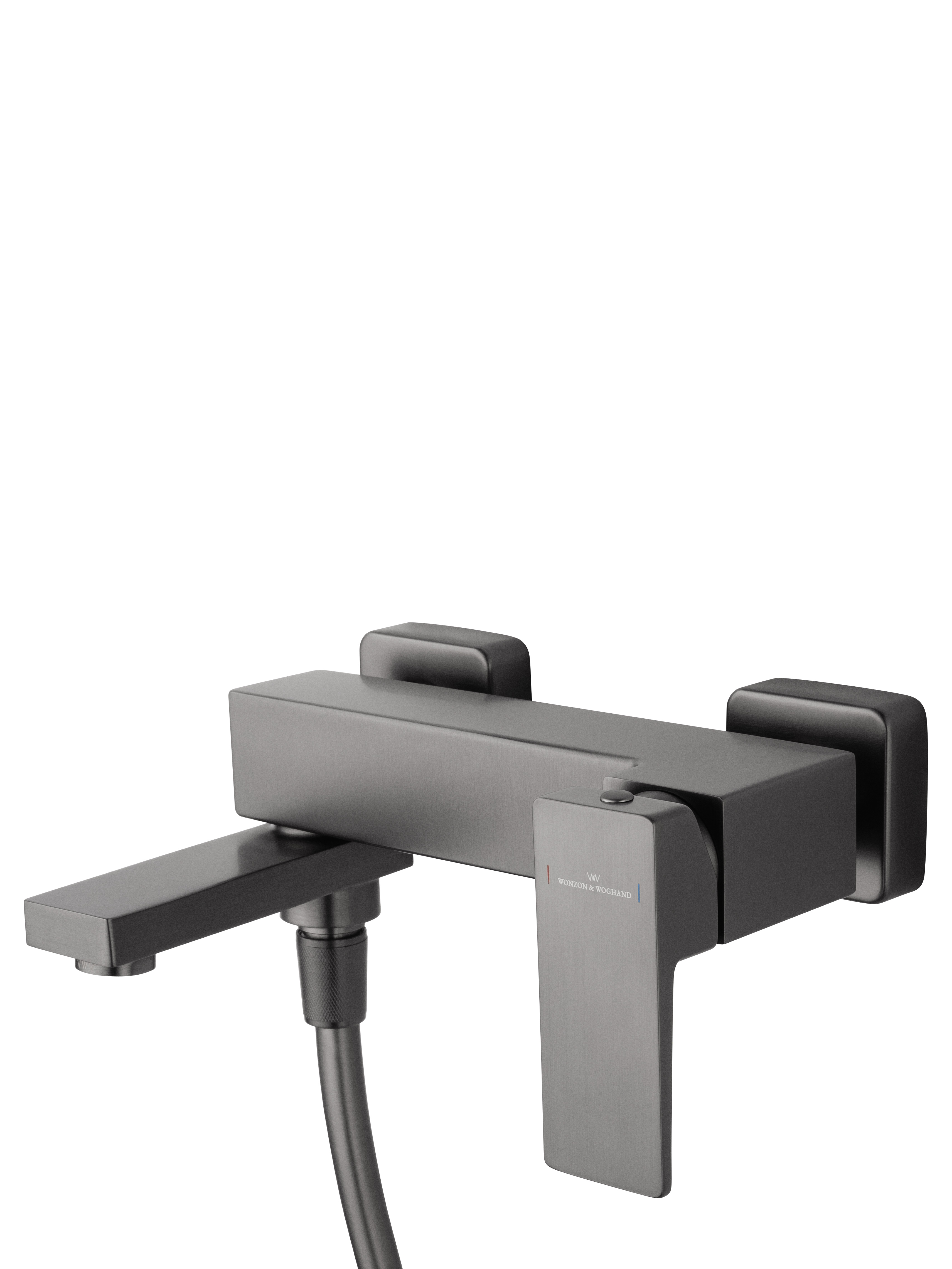 Смеситель для ванны с душем WONZON & WOGHAND CUBE 2.0, Темный графит (WW-88037068-BGM) - Gidratop.ru изображение