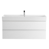 MOLVENO 46 База под раковину подвесная с двумя выкатными ящиками, Bianco Ghiaccio, 1200x460x500, MOLVENO 46-120-2C-SO-BG - Gidratop.ru изображение