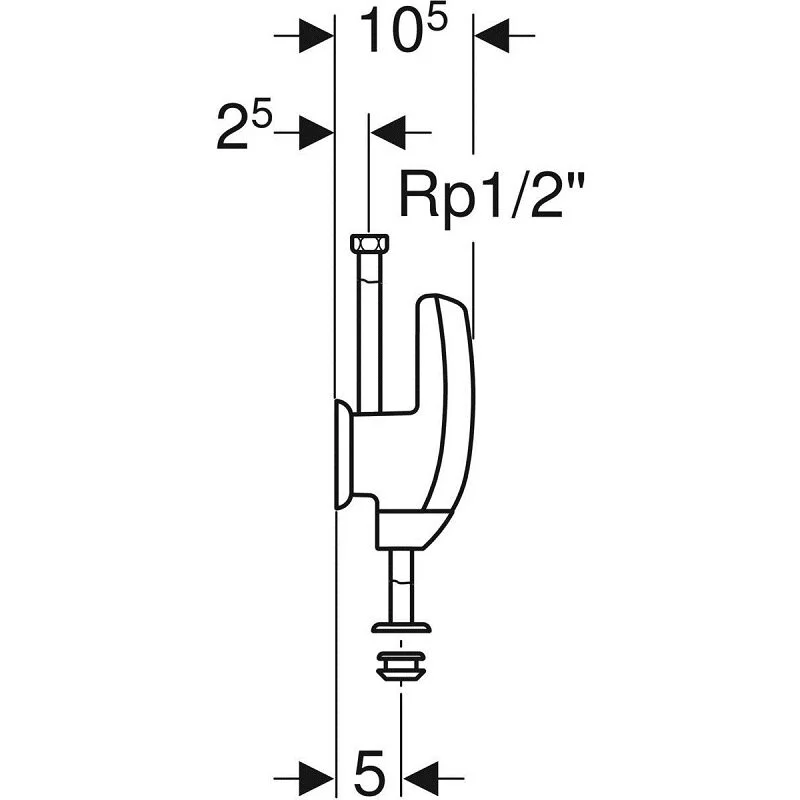 Система электронного управления смывом писсуара Geberit, питание от батарей, подвод воды сверху, 115.806.46.1 - Gidratop.ru изображение