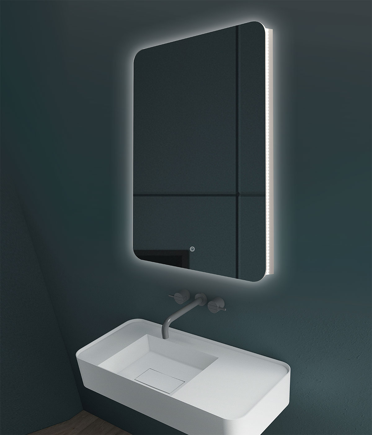 Зеркало LED VLM-3BE600 600х800 c сенсорным выключателем и диммером - Gidratop.ru изображение