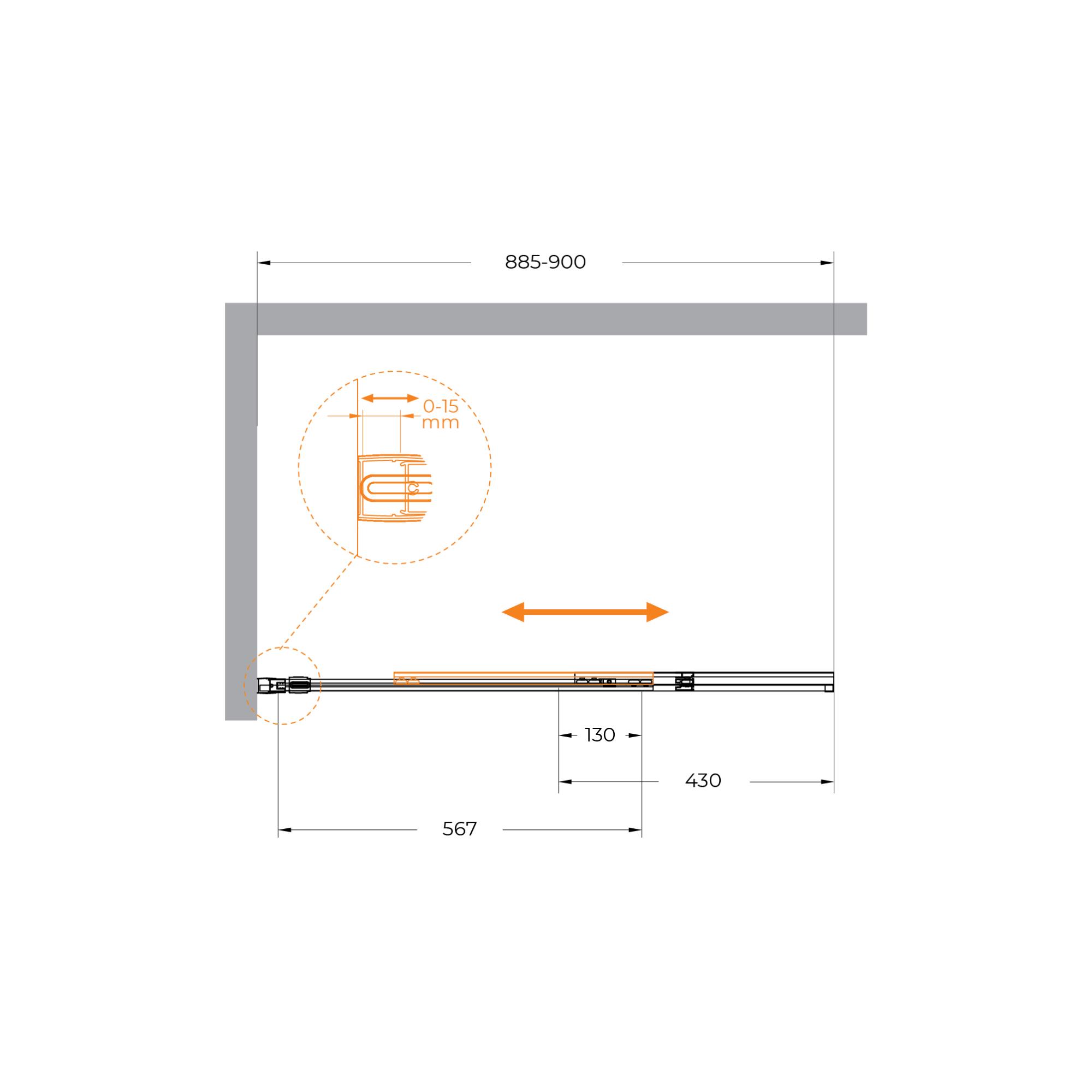 Душевая шторка на ванну с фиксированным креплением одной створки CEZARES SLIDER-FIX-VF-11-90/150-C-Cr - Gidratop.ru изображение