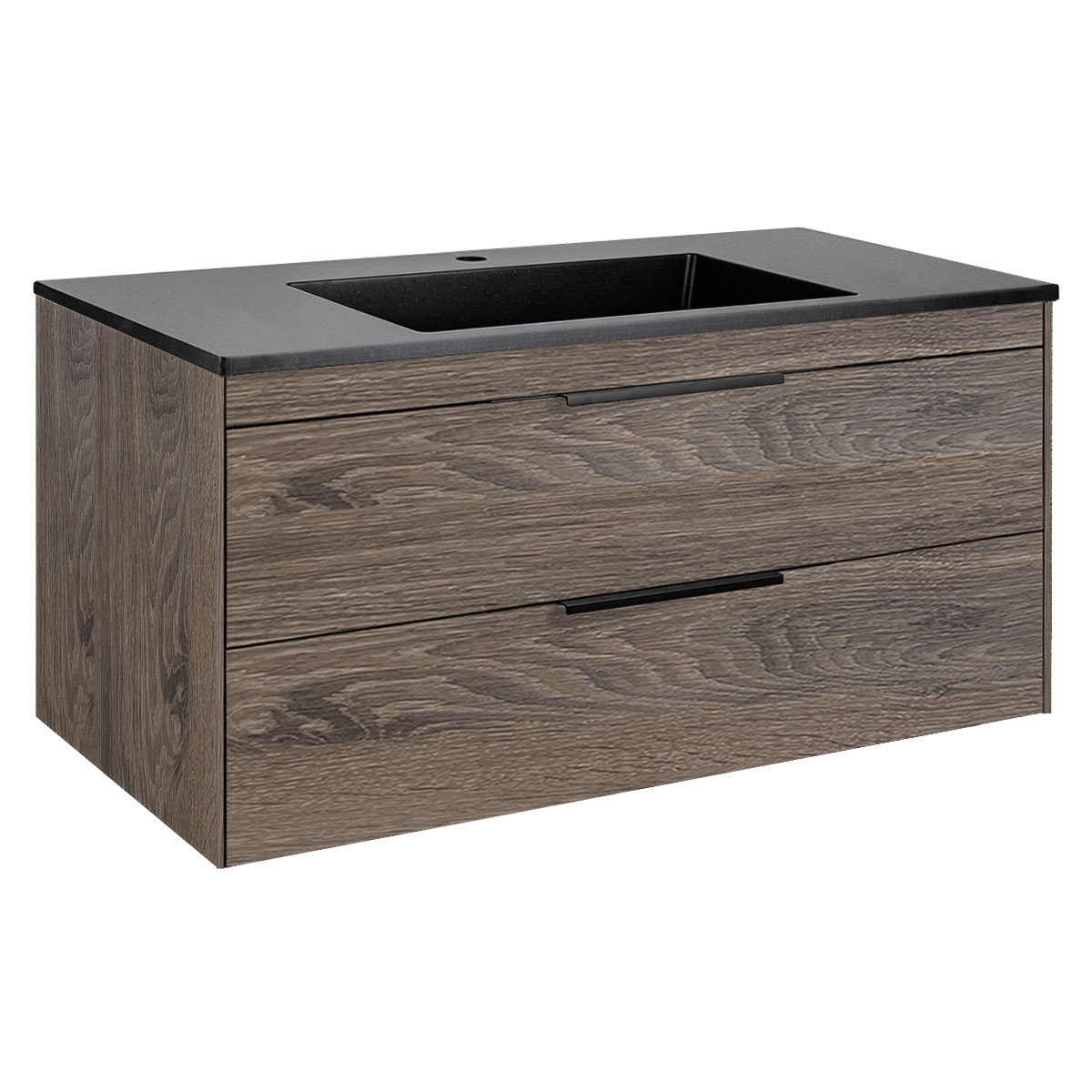 База под раковину Chiara 2D 1000 подвесная, 2 выкатных ящика soft-close, R.Oak - Gidratop.ru изображение