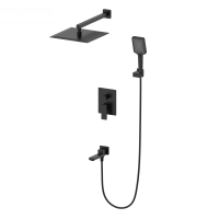 Душевая система встраиваемая WONZON & WOGHAND CUBE 2.0, Черный матовый (WW-88087068-MB) - Gidratop.ru изображение