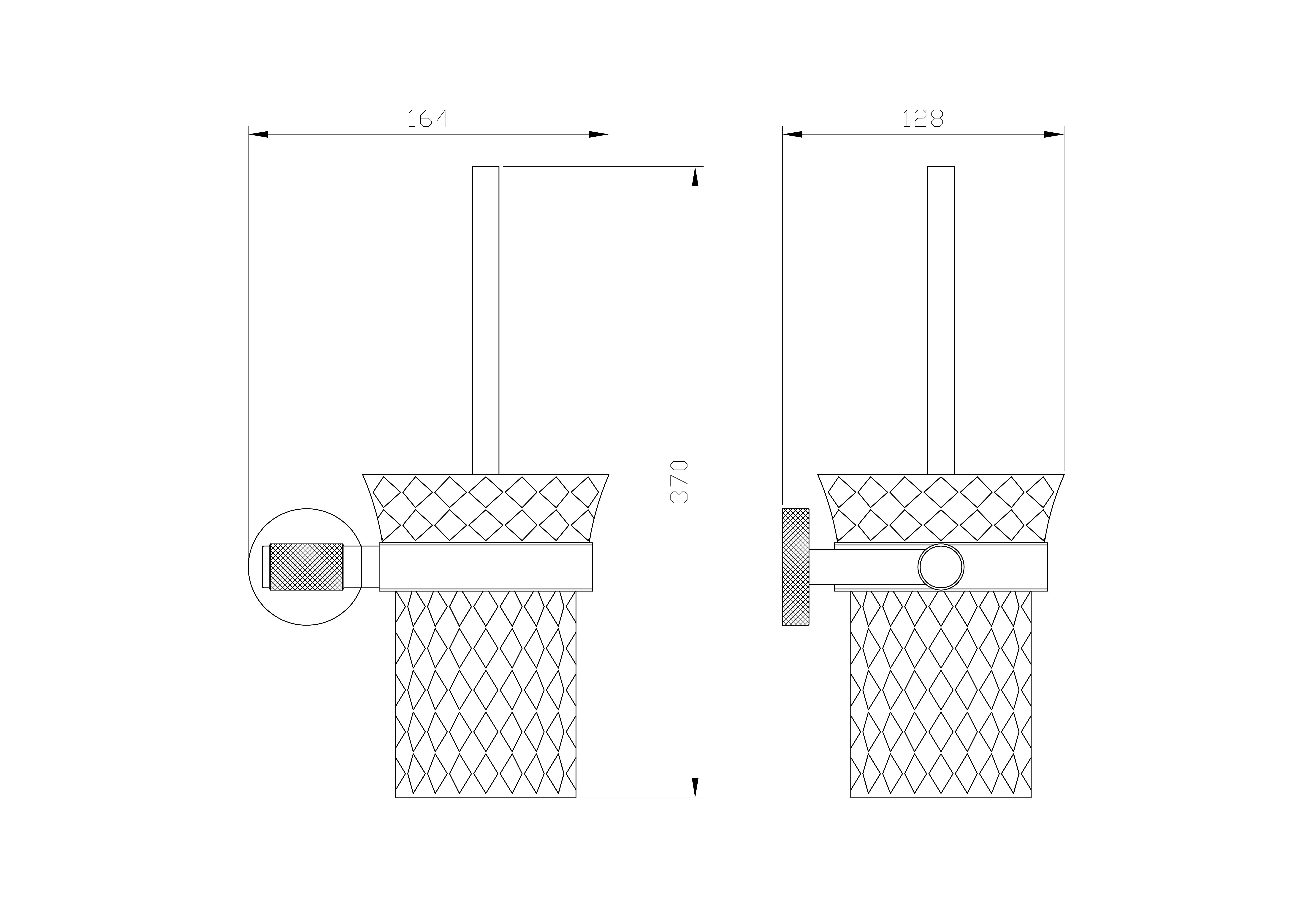 Туалетный ершик в комплекте WONZON & WOGHAND MAJESTIC, Черный/Золото (WW-9229) - Gidratop.ru изображение