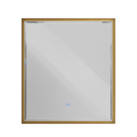 INTERNI Интерьерное зеркало для ванной комнаты с контурной подсветкой, сенсорным выключателем и подогревом CZR-SPC-INT-1000-900-LED-TCH-WARM-BORO, 12V, 220-240V, 1000x900, Брашированное золото - Gidratop.ru изображение