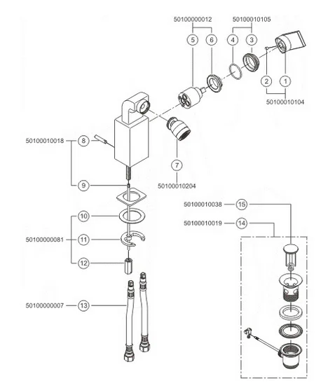 Смеситель Keuco Edition 300 53009 010001 для биде - Gidratop.ru изображение