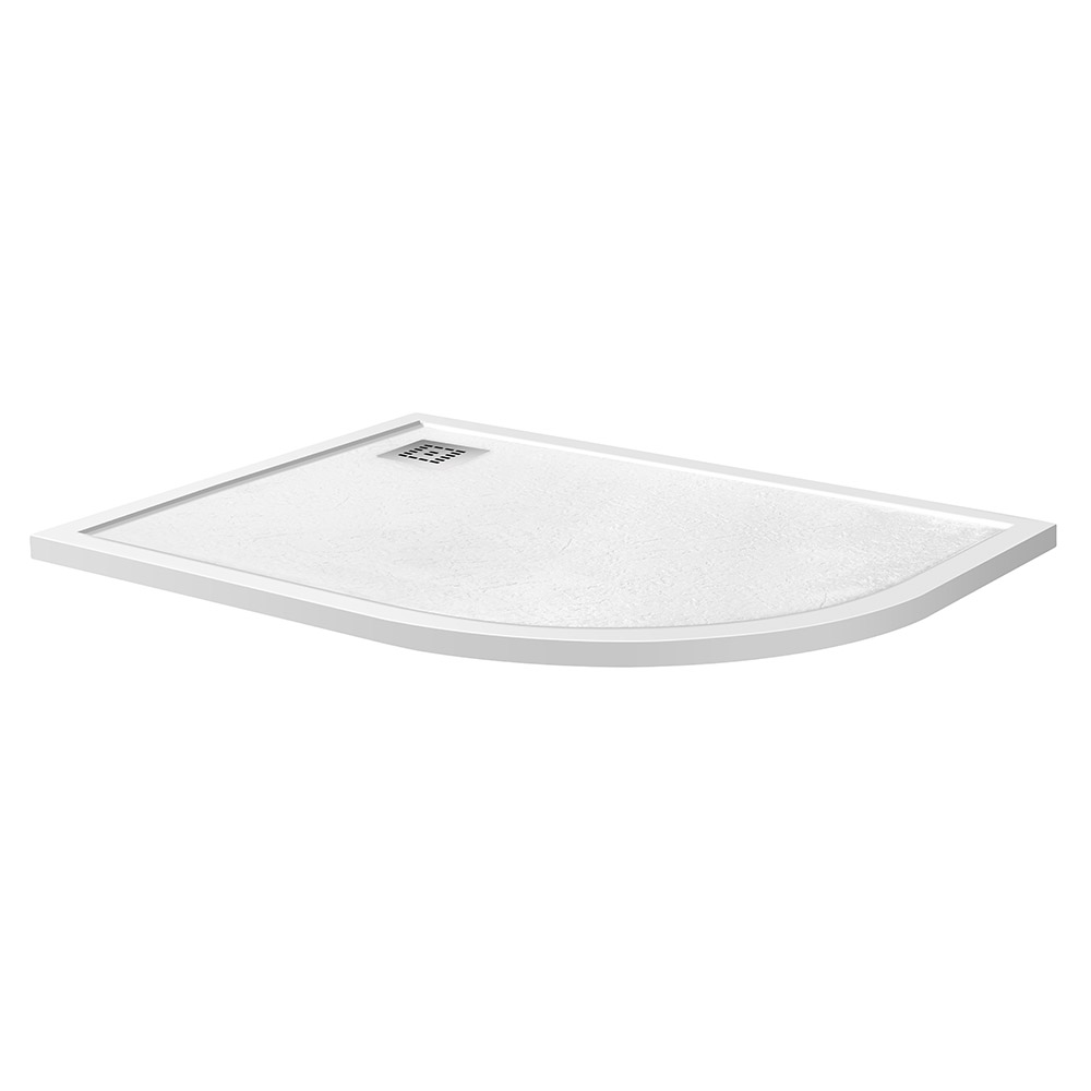 Душевой поддон из искусственного мрамора в комплекте с сифоном BelBagno UNO TRAY-MR-UNO-RH-120/90-550-35-W-L-CR - Gidratop.ru изображение