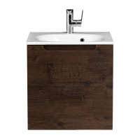 ETNA База под раковину подвесная с одной распашной дверцей, с одной полкой, правосторонняя, Rovere Moro, 496x392x500, ETNA-500-1A-SO-RW-P-R - Gidratop.ru изображение