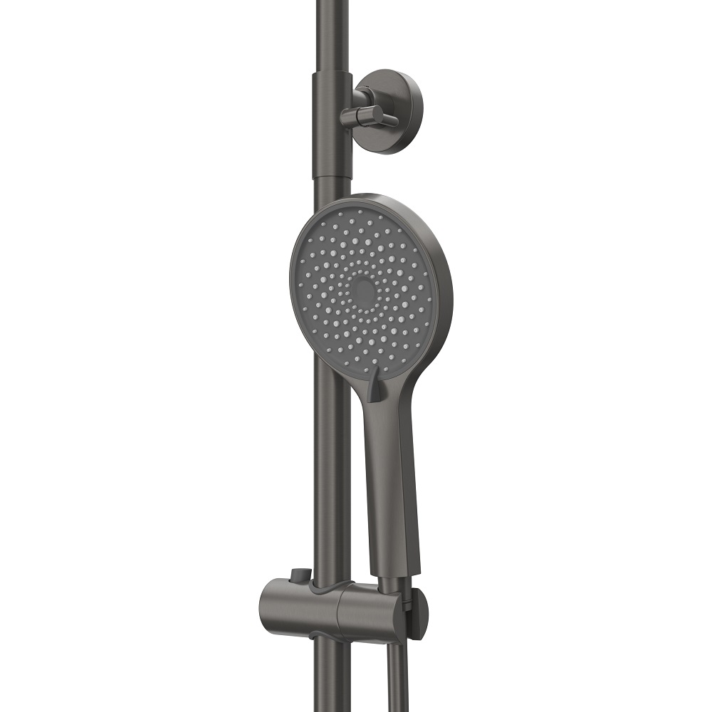 RELAX-CVD-GM Душевая стойка со смесителем и изливом, оружейная сталь - Gidratop.ru изображение