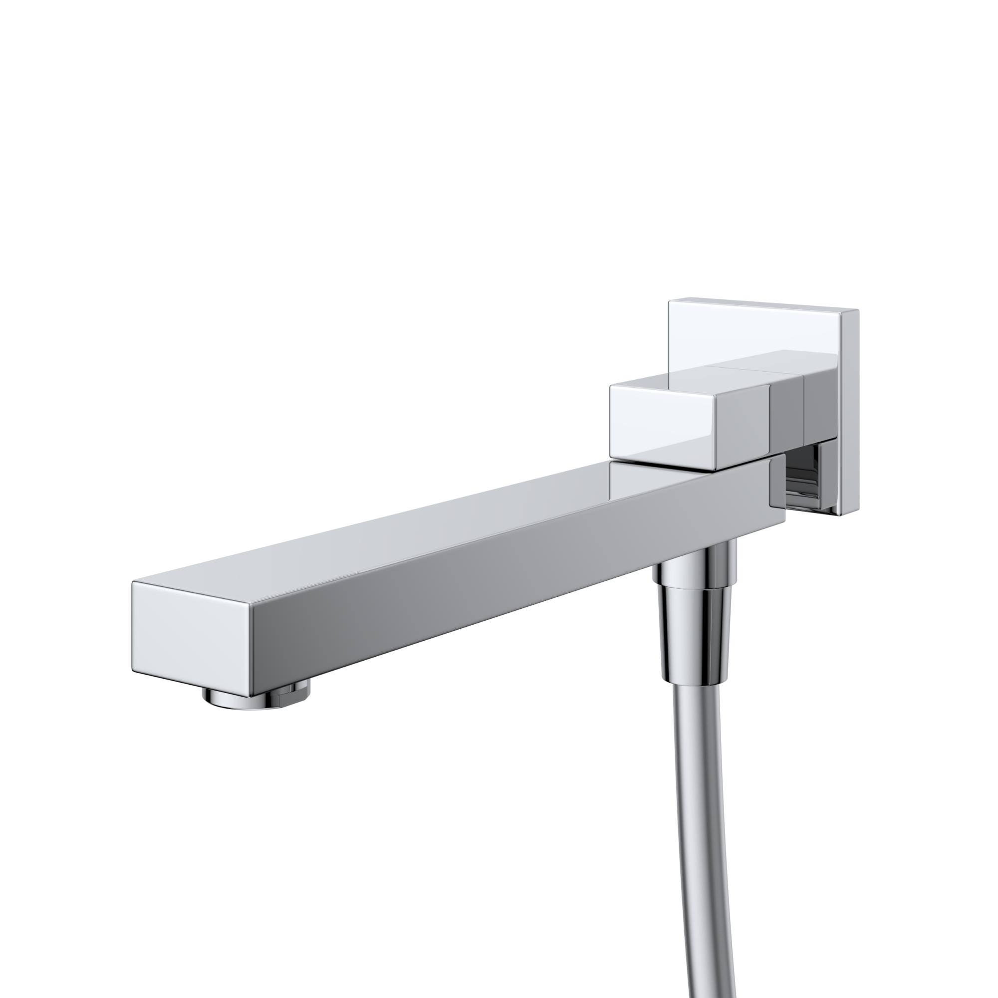 DUE Душевой комплект встраиваемый с изливом (смеситель встраиваемый, верхний душ, ручной душ со шлангом, штуцер с держателем), хром DUE-VDSET-CRM - Gidratop.ru изображение