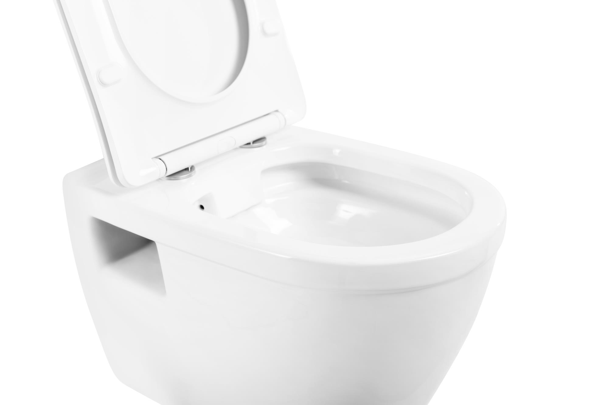 LOTO Чаша унитаза подвесного c креплением и сиденьем дюропласт soft close BB070CHR/SC - Gidratop.ru изображение