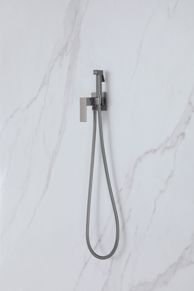 Смеситель ABBER Daheim AF8226NG с гигиеническим душем, никель - Gidratop.ru изображение