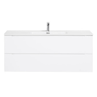 ETNA База под раковину подвесная с двумя выкатными ящиками, с доводчиками, Bianco Lucido, 1200x455x500, ETNA-1200-2C-SO-BL-P - Gidratop.ru изображение