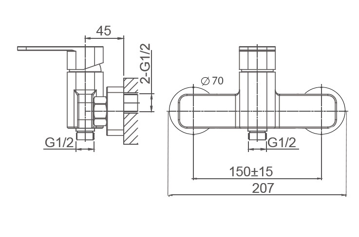 Смеситель для душа WONZON & WOGHAND ARNIE, Черный матовый (WW-694101-MB) - Gidratop.ru изображение