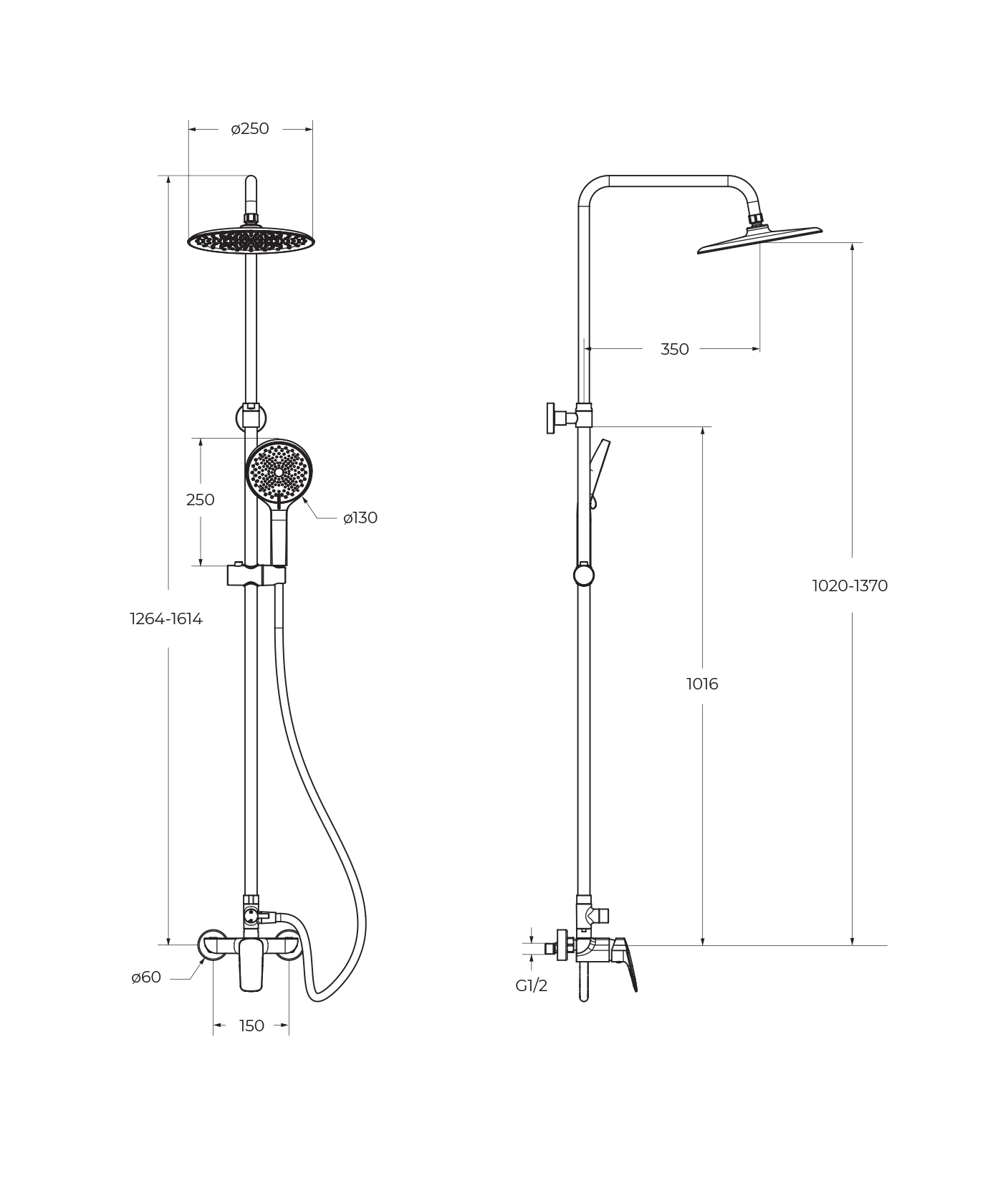 MARINO Душевая стойка со смесителем, хром MARINO-DOCM-CRM - Gidratop.ru изображение