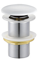 CZR-SC-Bi Донный клапан с системой "Клик-клак" без перелива,  белая керамическая крышка - Gidratop.ru изображение