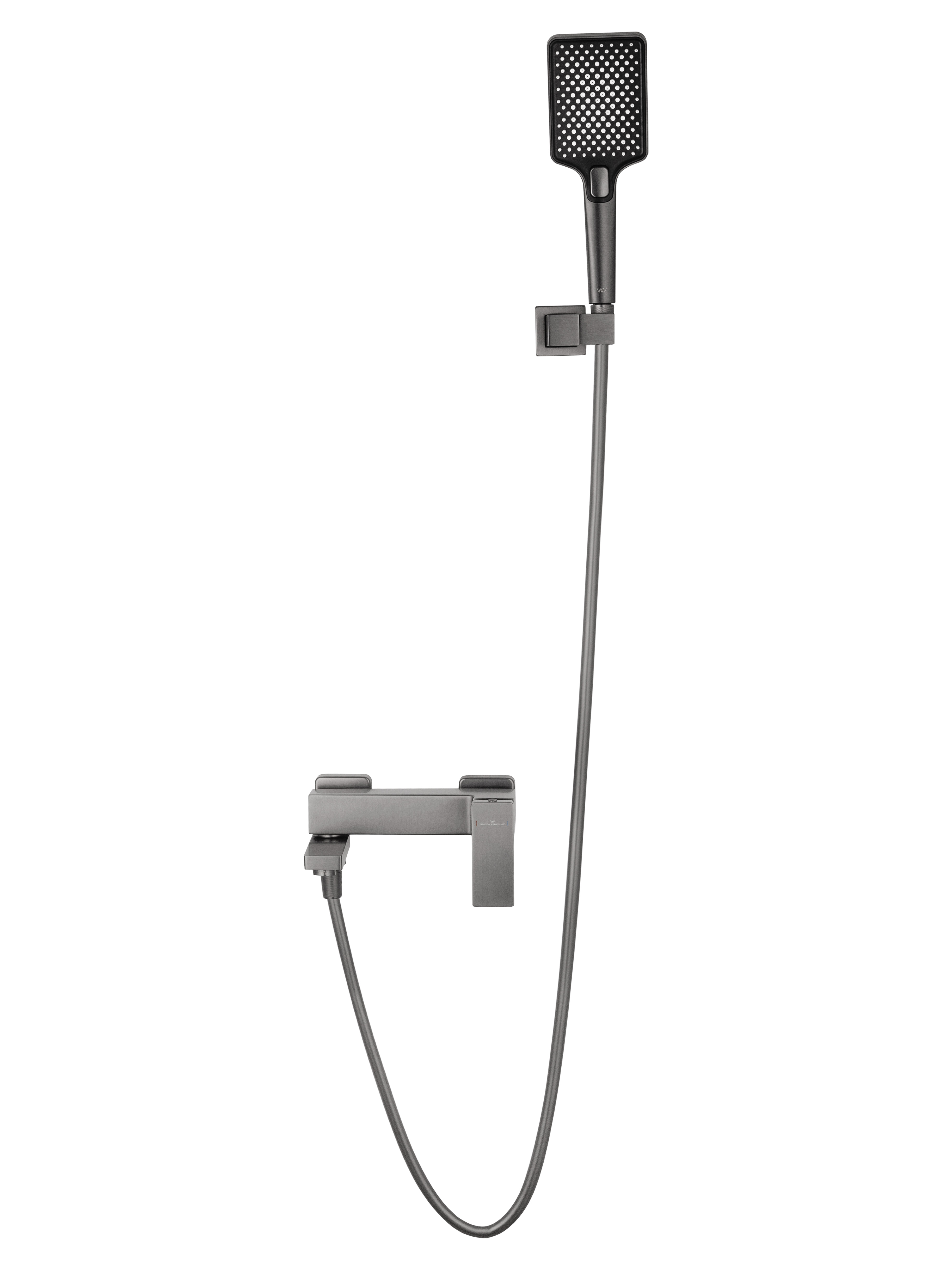Смеситель для ванны с душем WONZON & WOGHAND CUBE 2.0, Темный графит (WW-88037068-BGM) - Gidratop.ru изображение