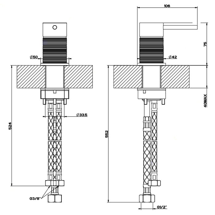 GESSI 316 рычаг удаленного управления, цвет: steel brushed - Gidratop.ru изображение