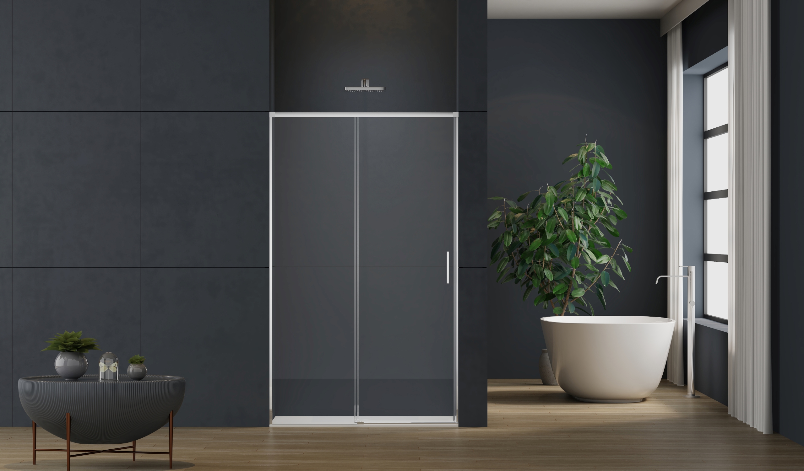 Душевая дверь Soft 2 VDS-3SO2120CL, 1200, хром, стекло прозрачное - Gidratop.ru изображение