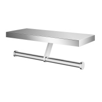 Двойной держатель для туалетной бумаги с полкой WONZON & WOGHAND, Хром (WW-V3802-CR) - Gidratop.ru изображение