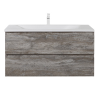 MOLVENO База под раковину подвесная с двумя выкатными ящиками, Legno Grigio, 1000x500x500, MOLVENO-100-2C-SO-LG - Gidratop.ru изображение