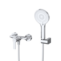 AURORA Смеситель для душа в комплекте с ручным душем, шлангом и держателем, хром AURORA-ESDM-CRM - Gidratop.ru изображение