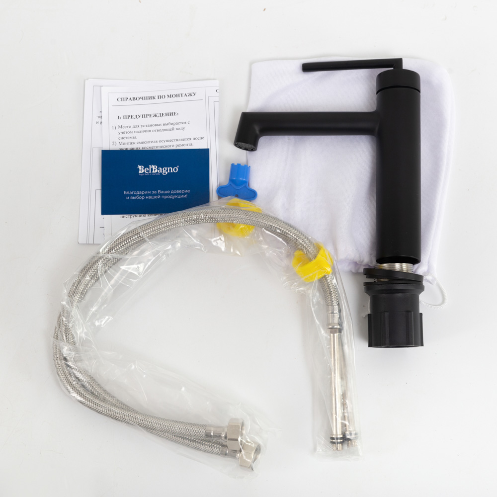 ACQUA Смеситель для раковины без донного клапана, черный ACQUA-LVM-NERO - Gidratop.ru изображение